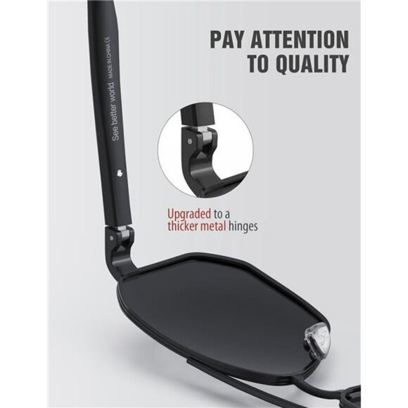 LUENX Polarized Aviator Sunglasses for Men UV400 Square Driving Shades 61MM - Picture 3 of 7